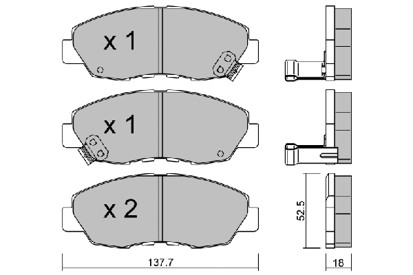 Kit de plaquettes de frein, frein à disque AISIN BPHO-1002