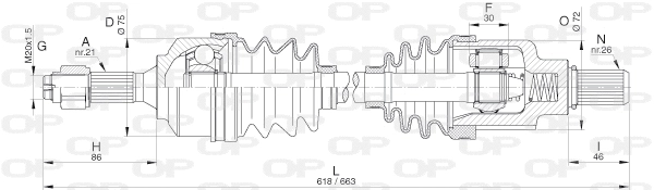 Arbre de transmission OPEN PARTS DRS6313.00