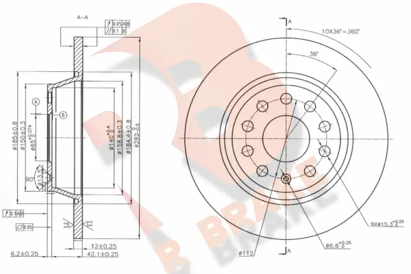 Disque de frein R BRAKE 78RBD25619