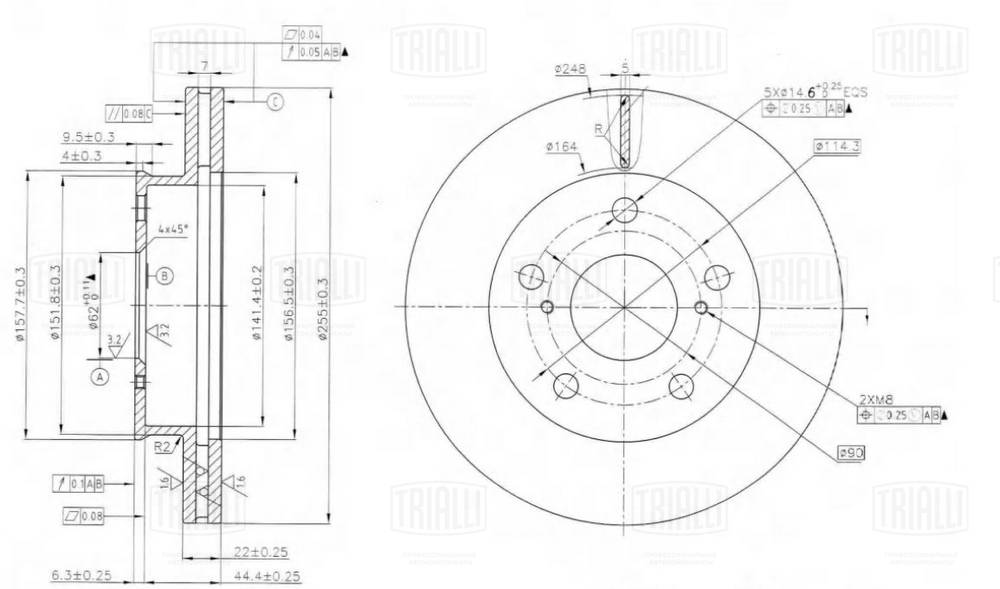 Disque de frein TRIALLI DF 117105