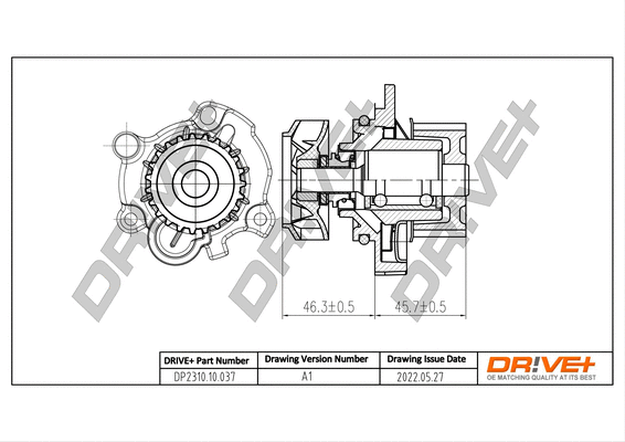 Pompe à eau, refroidissement du moteur Dr!ve+ DP2310.10.037