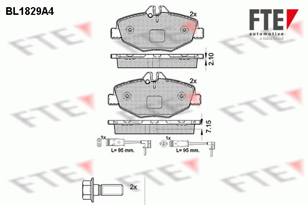 Kit de plaquettes de frein, frein à disque FTE 9010407