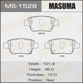 Jeu de mâchoires de frein MASUMA MS-1528