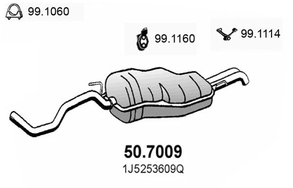 Silencieux arrière ASSO 50.7009