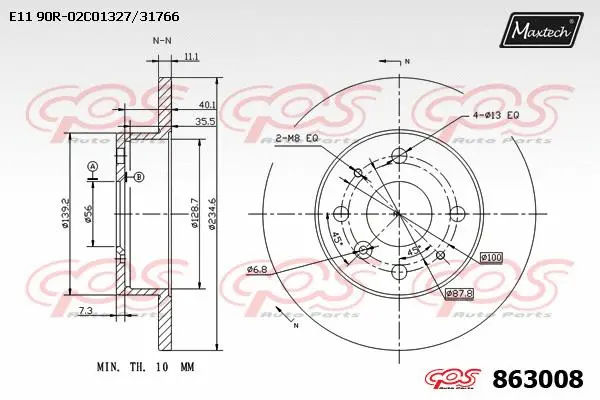 Disque de frein MAXTECH 863008