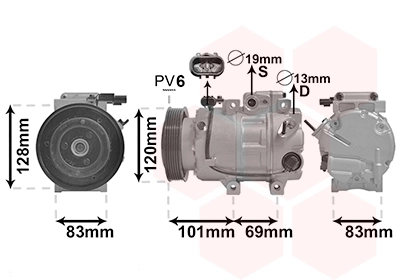 Compresseur, climatisation VAN WEZEL 8200K439