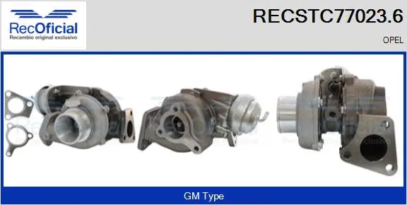 Turbocompresseur, suralimentation RECOFICIAL RECSTC77023.6