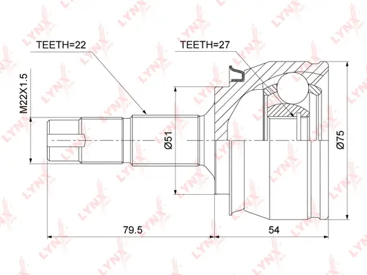 Jeu de joints, arbre de transmission LYNXAUTO CO-3813