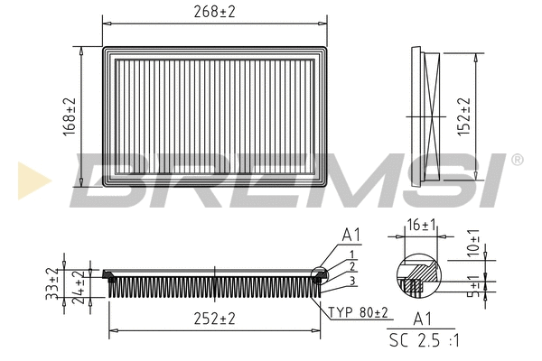 Filtre à air BREMSI FA1363