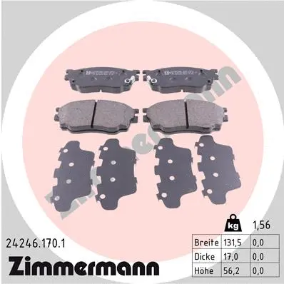 Kit de plaquettes de frein, frein à disque ZIMMERMANN 24246.170.1
