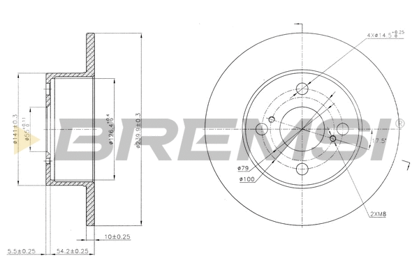 Disque de frein BREMSI CD7487S