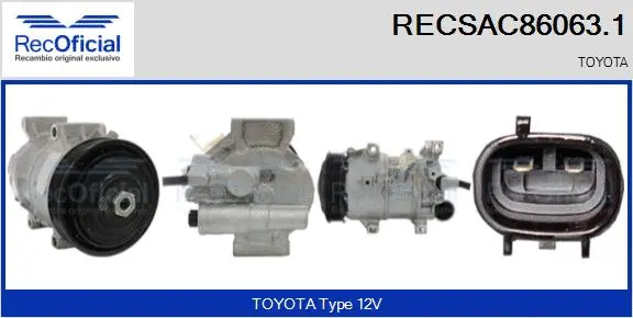 Compresseur, climatisation RECOFICIAL RECSAC86063.1