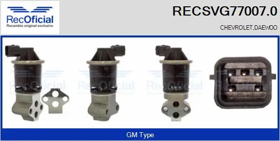 Vanne EGR RECOFICIAL RECSVG77007.0