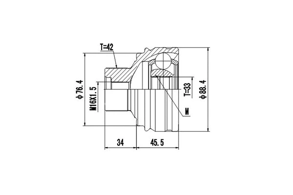 Jeu de joints, arbre de transmission DYNAMATRIX DCV803086