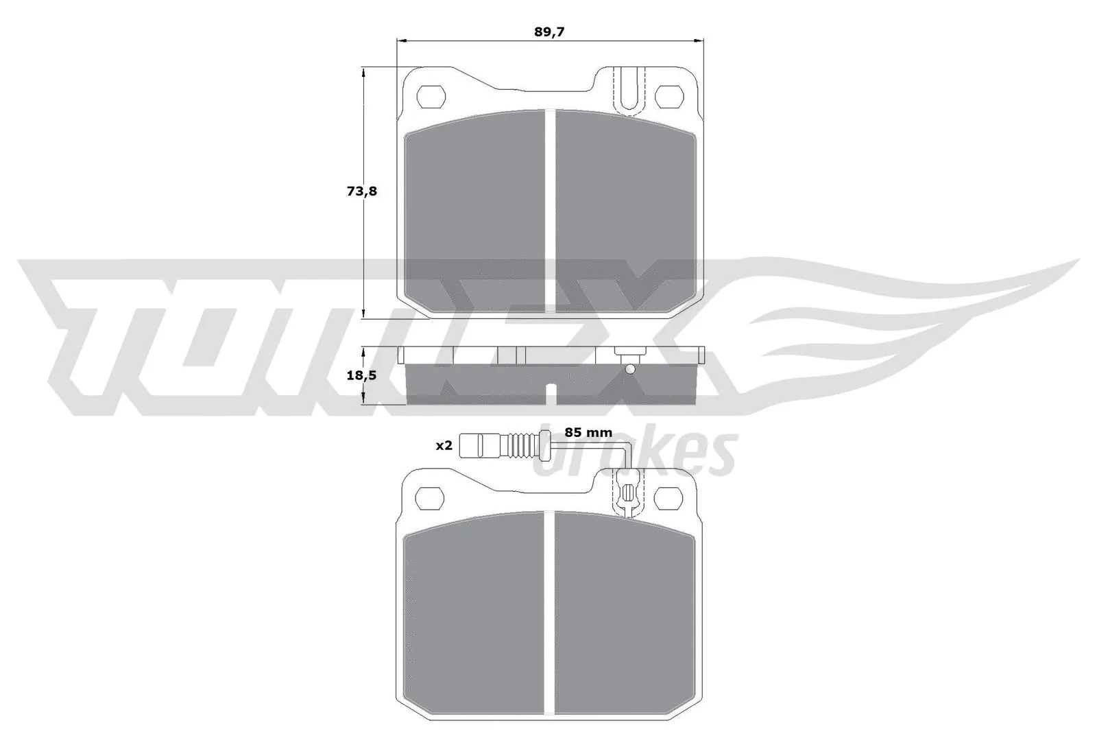 Kit de plaquettes de frein, frein à disque TOMEX Brakes TX 10-225