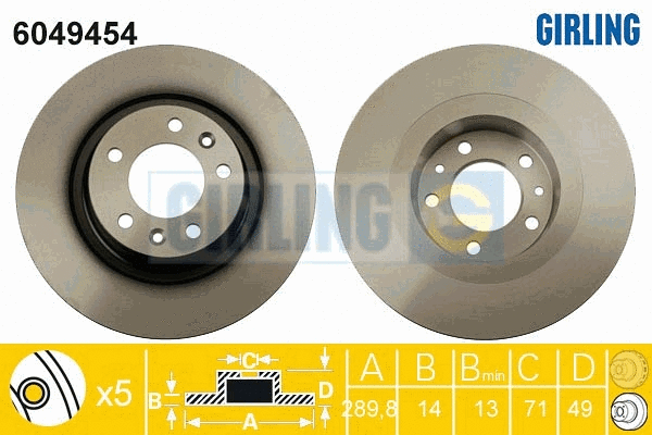 Disque de frein GIRLING 6049454