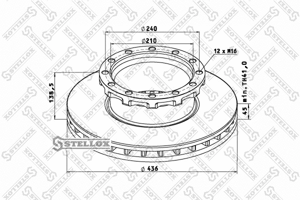 Disque de frein STELLOX 85-00743-SX