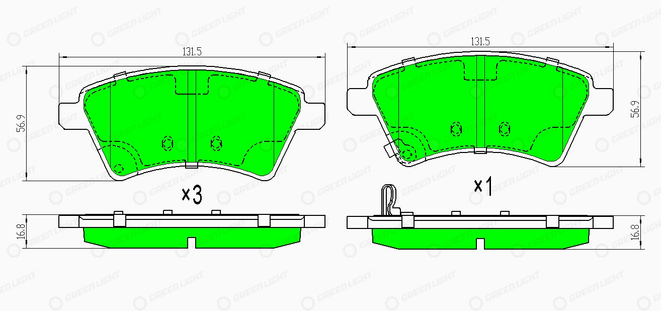 Kit de plaquettes de frein, frein à disque Automotive Adriado GLBP0145