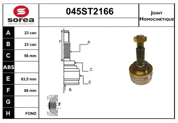 Jeu de joints, arbre de transmission STARTCAR 045ST2166