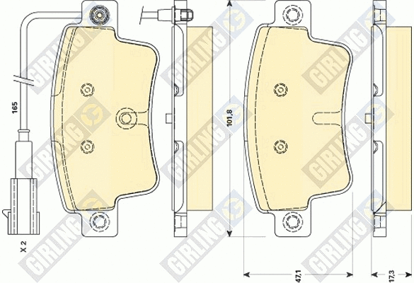 Kit de plaquettes de frein, frein à disque GIRLING 6118724
