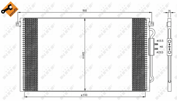 Condenseur, climatisation NRF 35448