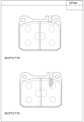 Kit de plaquettes de frein, frein à disque ASIMCO KD7754