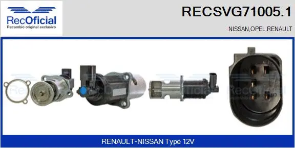 Vanne EGR RECOFICIAL RECSVG71005.1