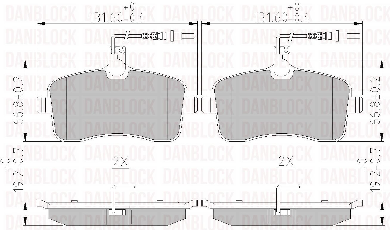 Kit de plaquettes de frein, frein à disque DANBLOCK DB 510249