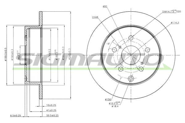 Disque de frein SIGMAUTO DBB409S
