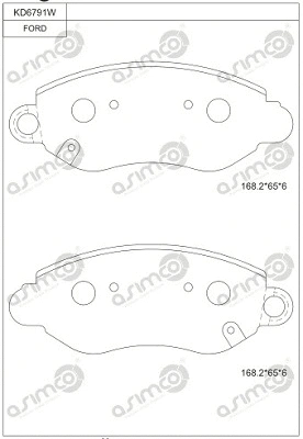 Kit de plaquettes de frein, frein à disque ASIMCO KD6791W