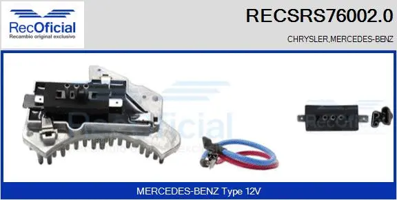 Résistance, pulseur d'air habitacle RECOFICIAL RECSRS76002.0