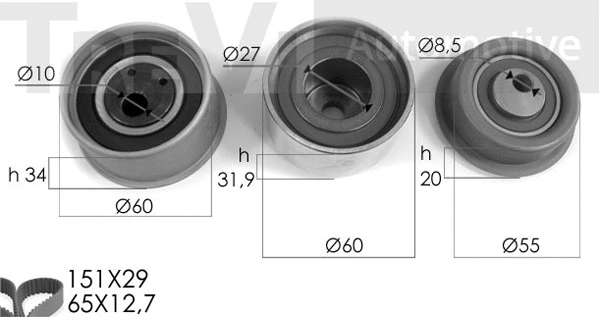 Kit de courroie crantée TREVI AUTOMOTIVE KD1034