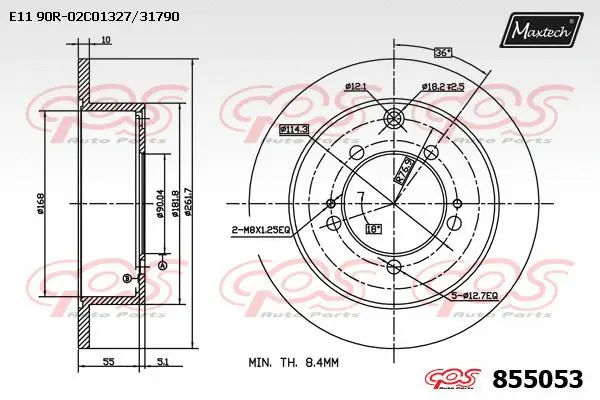 Disque de frein MAXTECH 855053