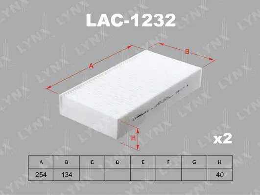 Filtre, air de l'habitacle LYNXAUTO LAC-1232