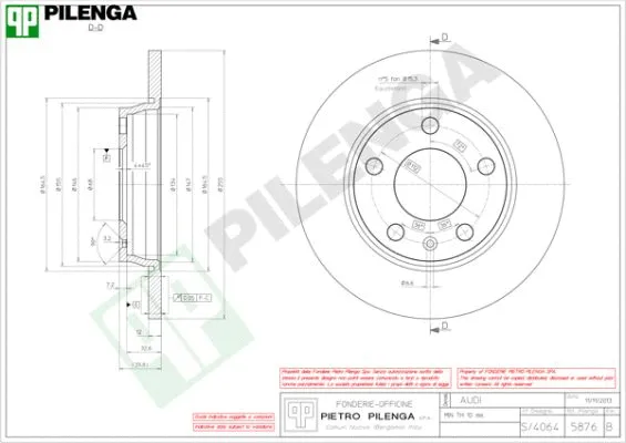 Disque de frein PILENGA 5876