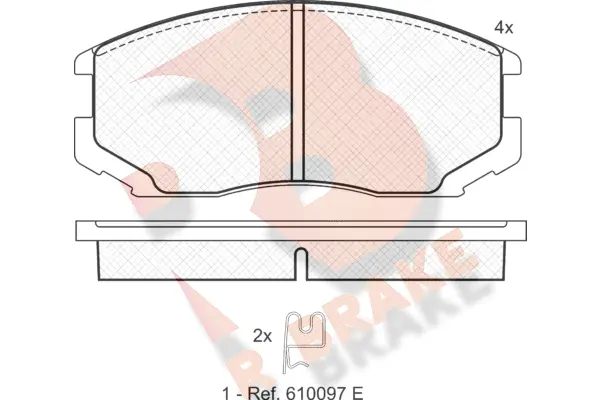 Kit de plaquettes de frein, frein à disque R BRAKE RB1129