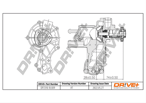 Pompe à eau, refroidissement du moteur Dr!ve+ DP2310.10.009