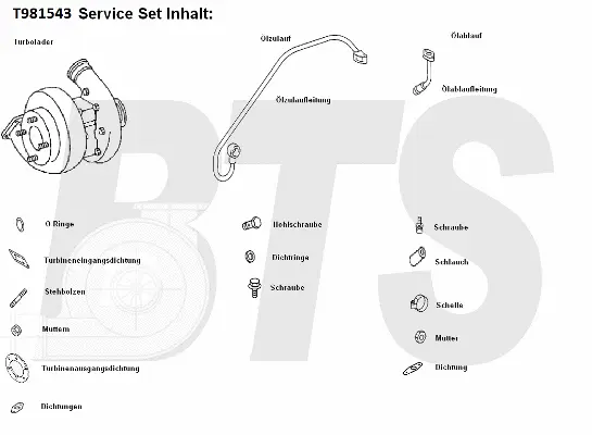 Turbocompresseur, suralimentation BTS Turbo T981543
