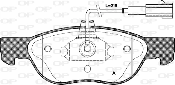 Kit de plaquettes de frein, frein à disque OPEN PARTS BPA0587.22