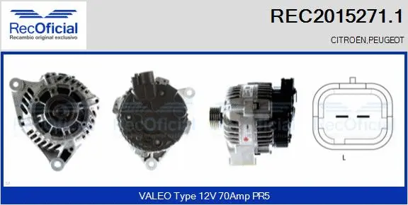 Alternateur RECOFICIAL REC2015271.1