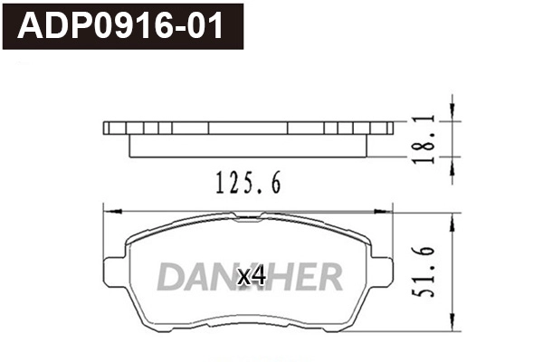 Kit de plaquettes de frein, frein à disque DANAHER ADP0916-01