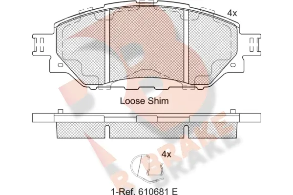 Kit de plaquettes de frein, frein à disque R BRAKE RB2252