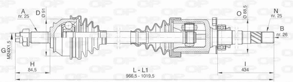 Arbre de transmission OPEN PARTS DRS6470.00
