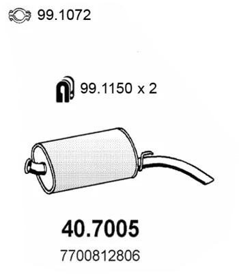 Silencieux arrière ASSO 40.7005