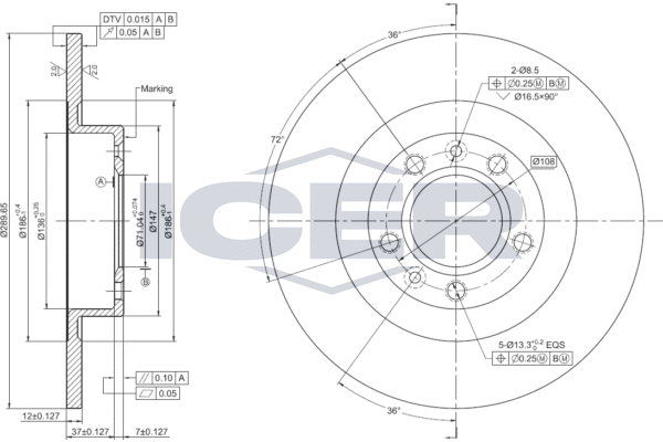 Disque de frein ICER 78BD0040-2