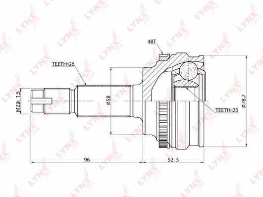 Jeu de joints, arbre de transmission LYNXAUTO CO-7517A