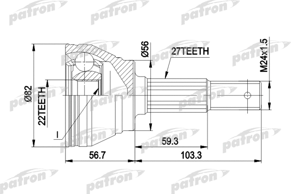 Jeu de joints, arbre de transmission PATRON PCV1164