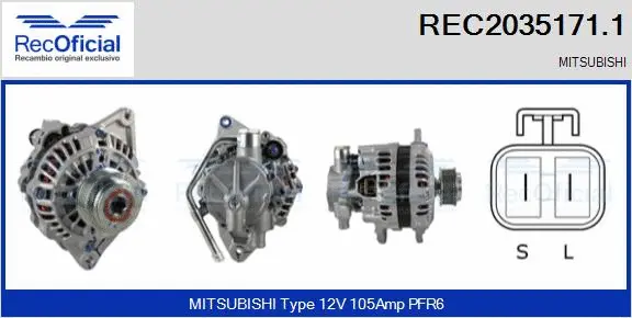 Alternateur RECOFICIAL REC2035171.1