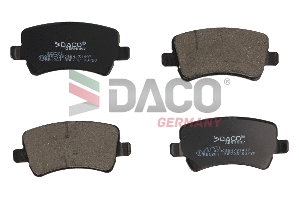 Kit de plaquettes de frein, frein à disque DACO Germany 322571
