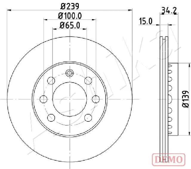 Disque de frein ASHIKA 60-00-0904C